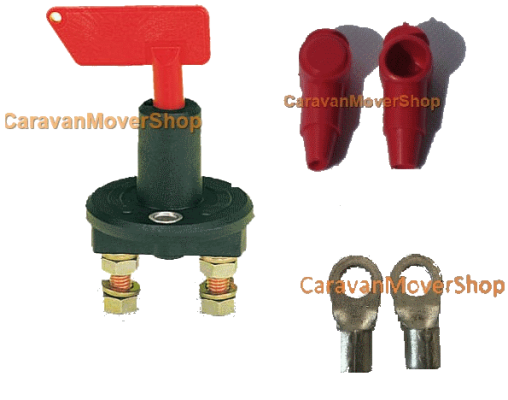 CaravanMoverShop hoofdschakelaar compleet met sleutel afdekdopjes en kabelschoenen. 0 12 kg